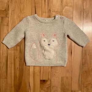Carter’s Gray Knit Fox Sweater 3 months